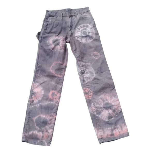 Dickie's Painter's Pants Altered with Beach Treatment Gray Pink White 29 - Picture 6 of 10